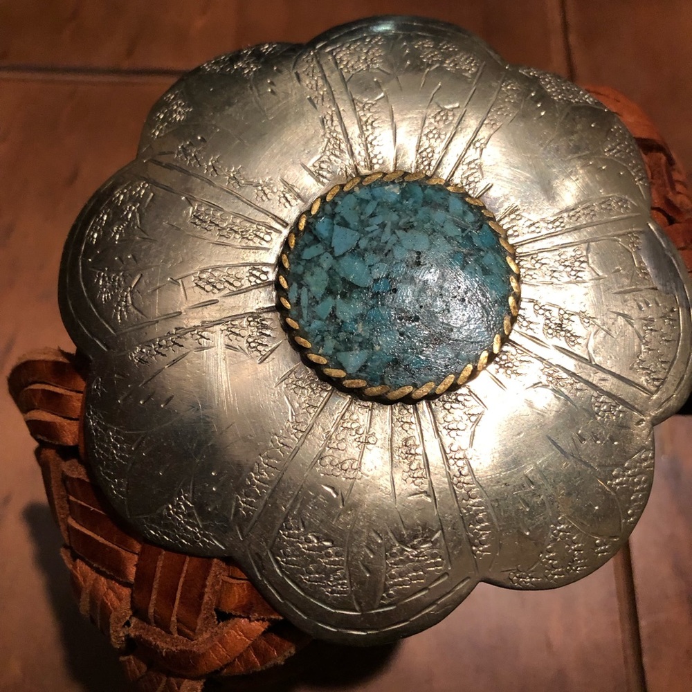 Chico’s size M/L leather, SS, turquoise belt